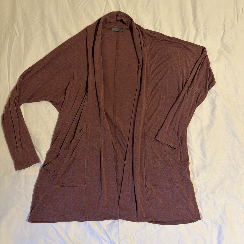 PrAna Medium Mauve Pink Open Front Longline Cardigan